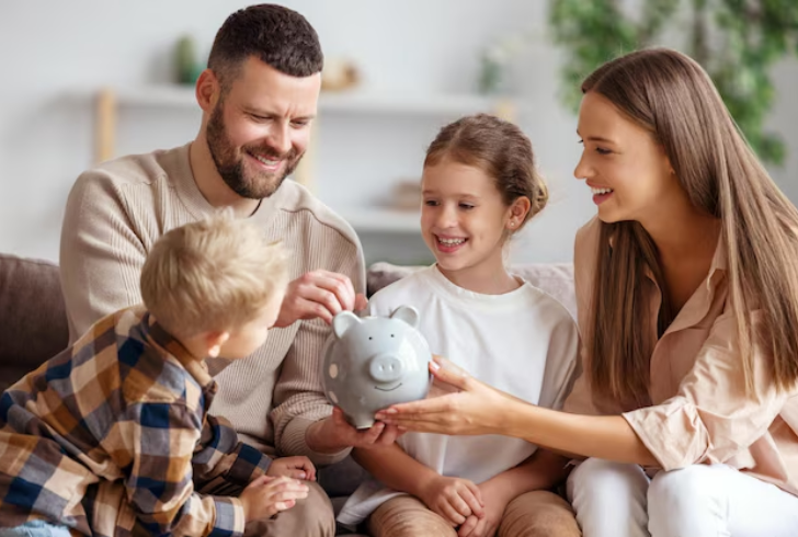 Parents saving money for child education