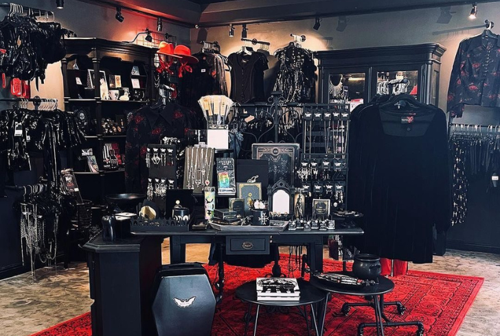 Gothic fashion store interior view